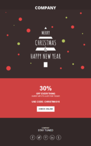 Christmas email template by Moosend