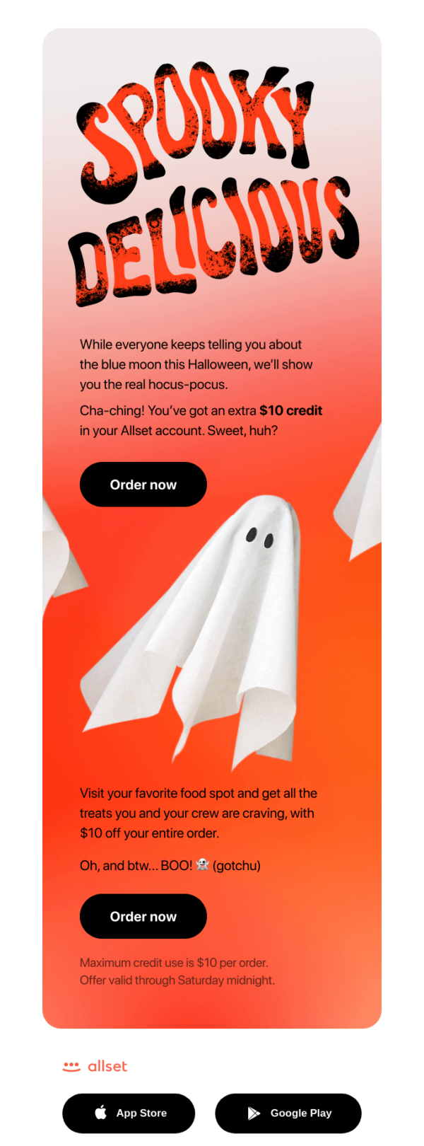 Halloween email campaign example