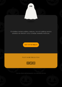 Halloween ghost email template by Moosend