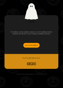 Halloween email template by Moosend