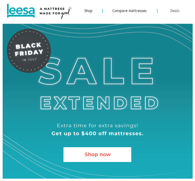 Leesa final drip email example