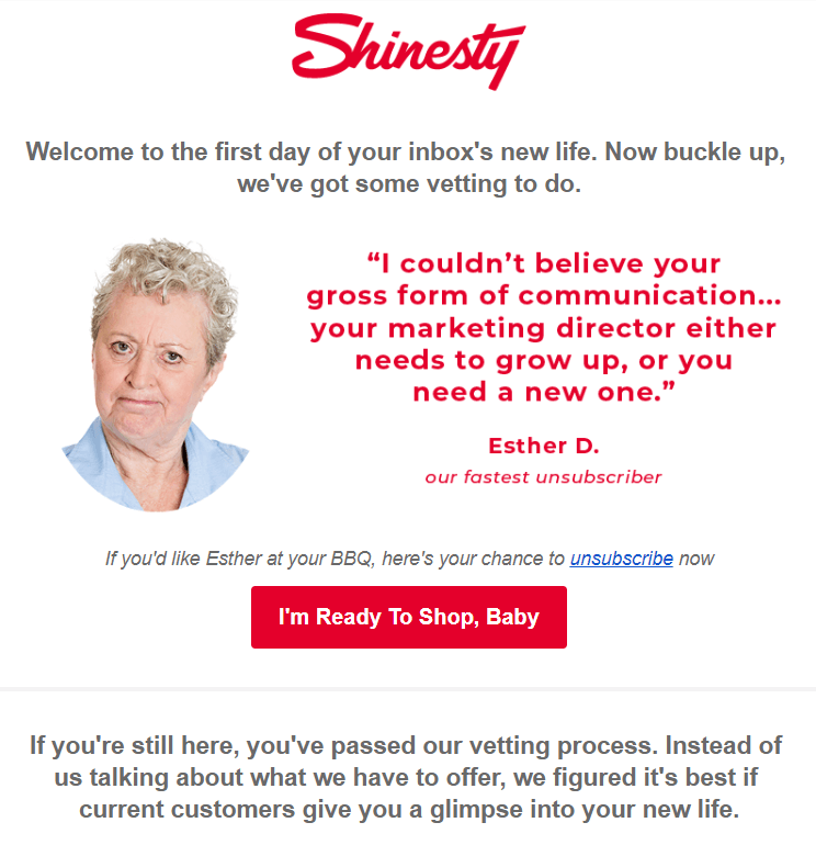 funny email from Shinesty