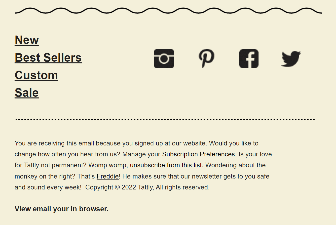 Tattly unsubscribe button example