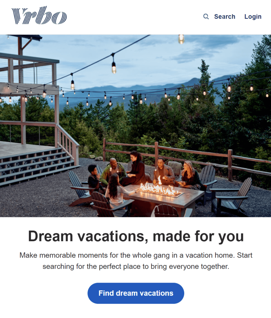 Vrbo travel email marketing campaign