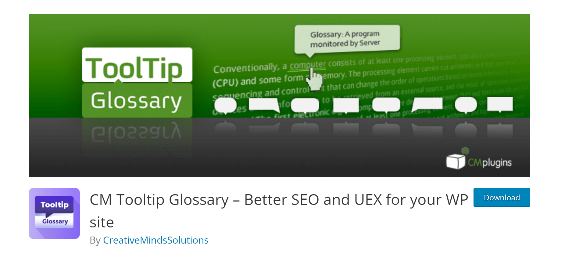 CM Tooltip Glossary wordpress plugin for content
