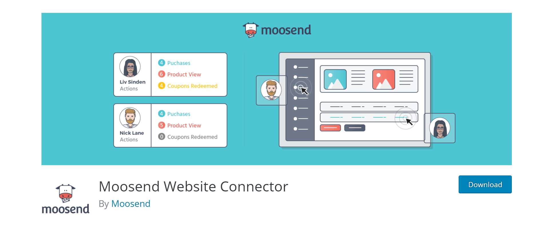 Moosend website connector for WordPress
