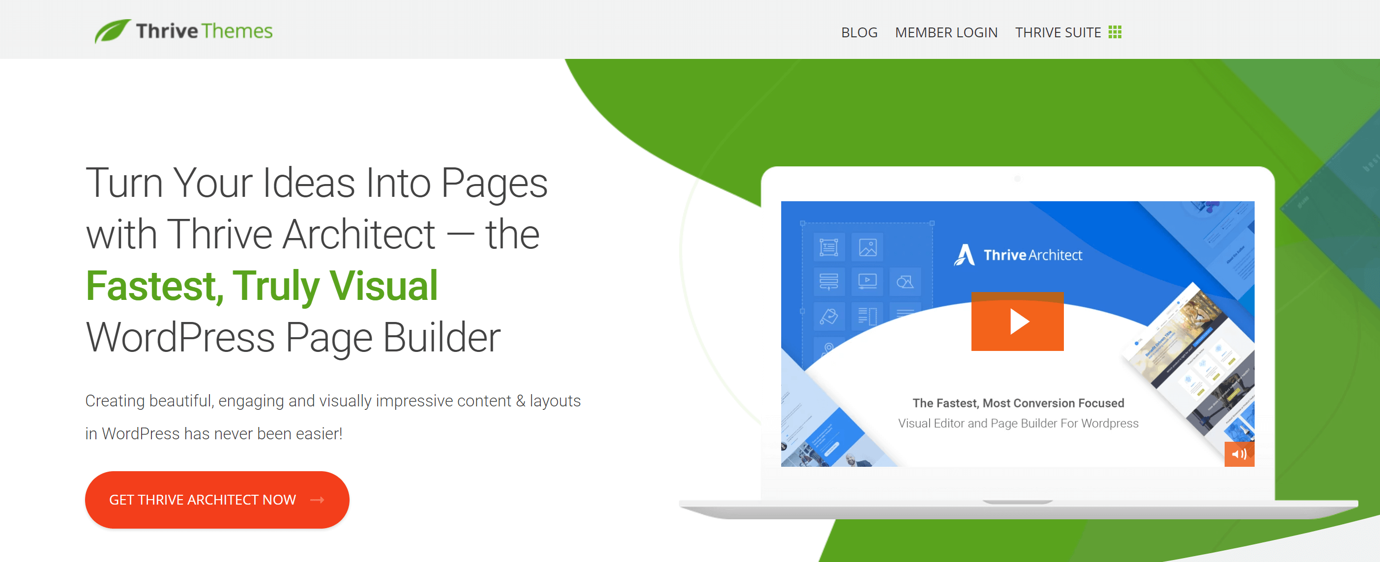 Thrive Architect website building tool for wordpress