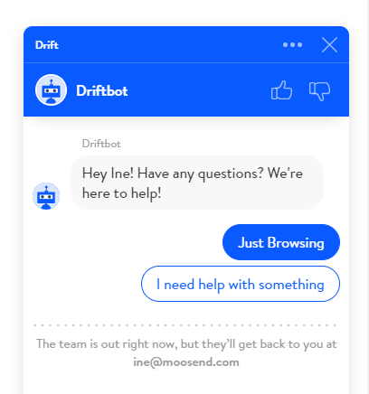 Driftbox chatbot example