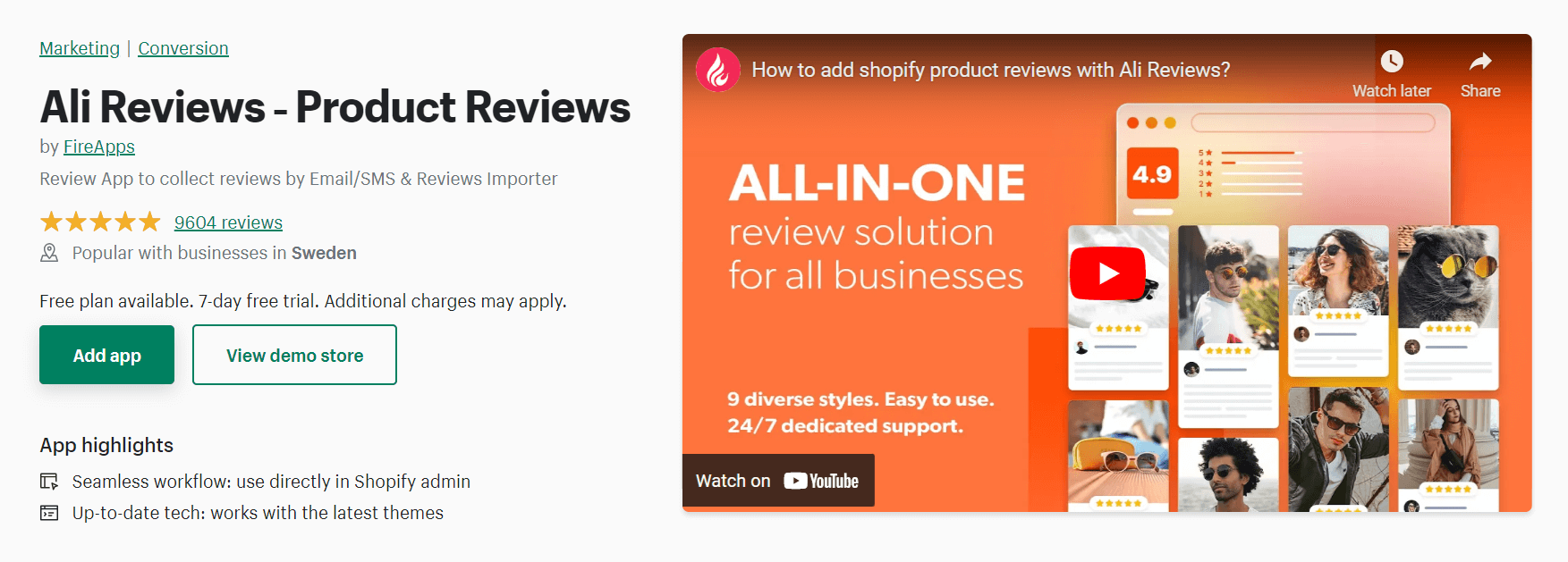 Ali Reviews product reviews shopify app