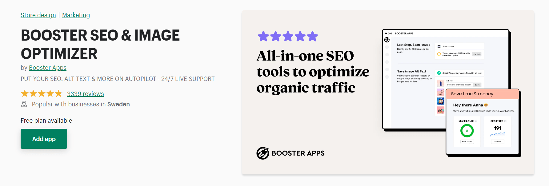 Booster SEO shopify tool for SEO