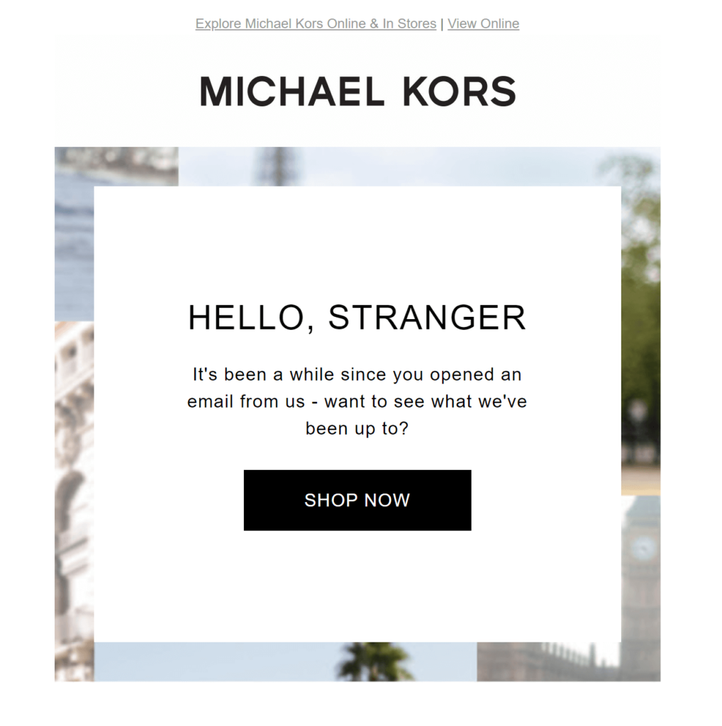 Michael Kors re-engagement email campaign