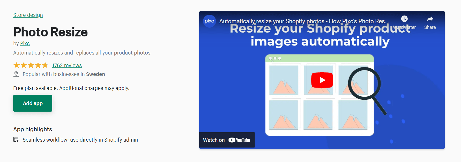 Photo Resize image editor shopify app