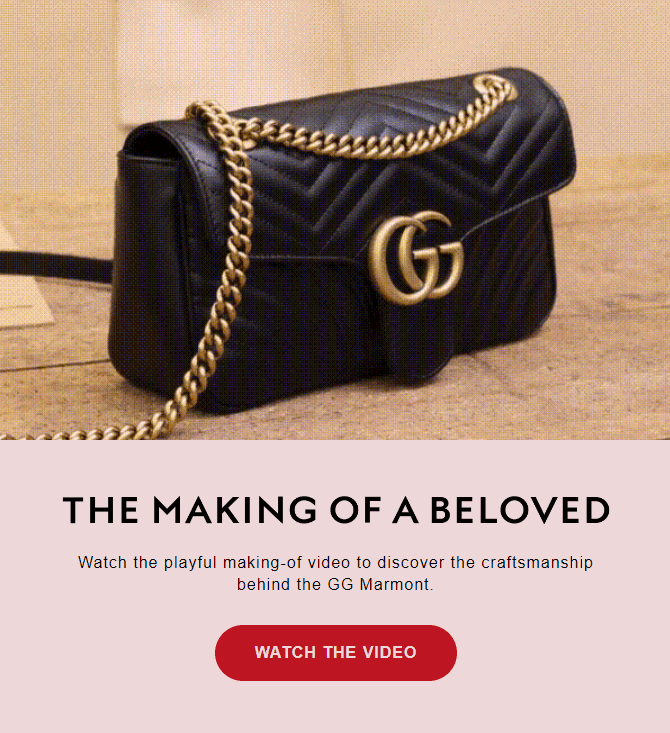 Gucci video email marketing newsletter
