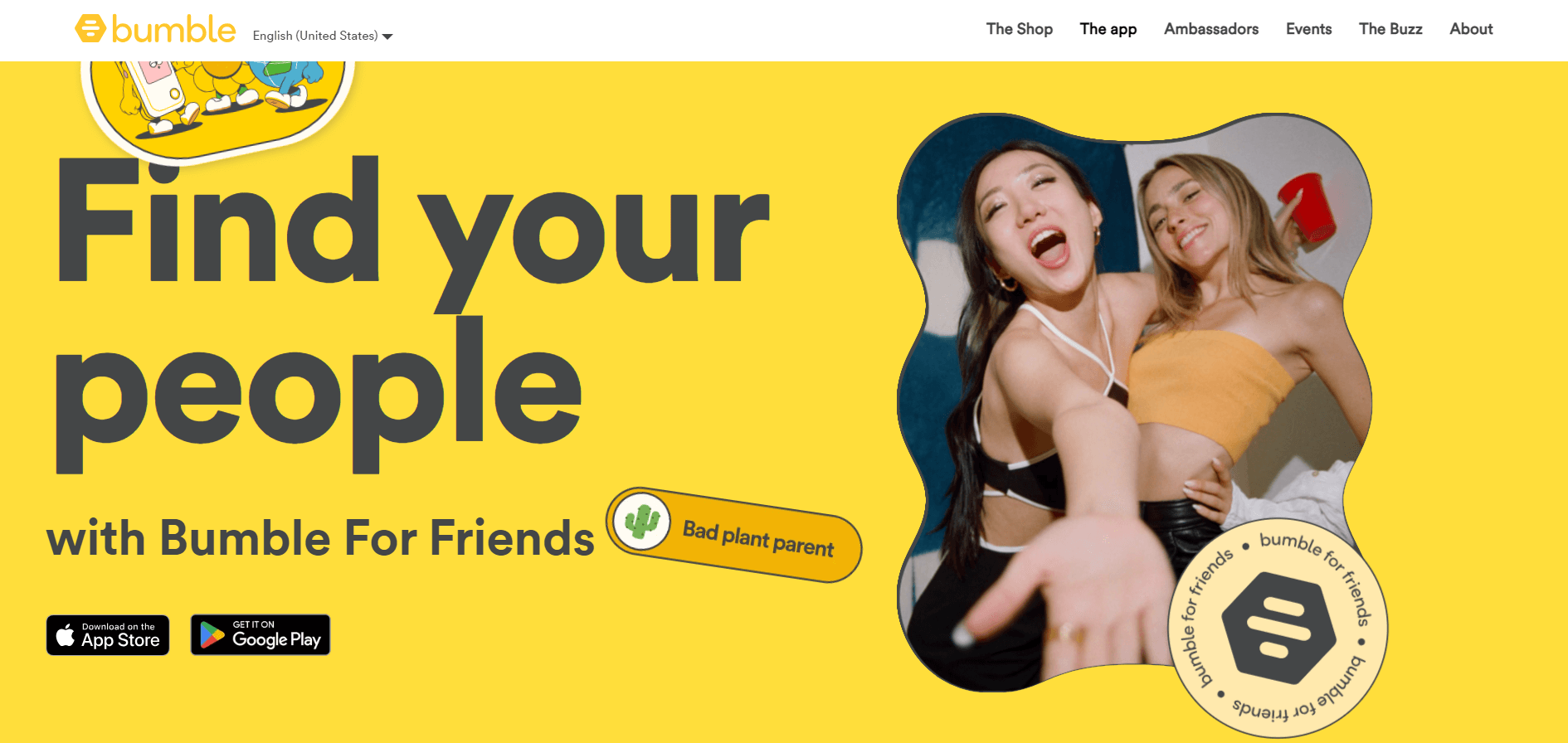 bumble for friends mobile campaign