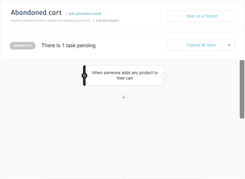 gif describing how cart abandonment preset workflows work on moosend's platform