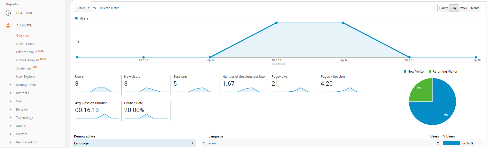 google analytics audience report