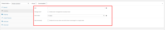 woocommerce product inventory
