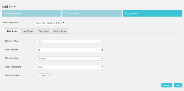 customise subscription forms