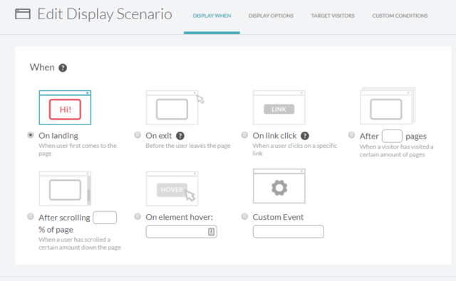 display scenarios