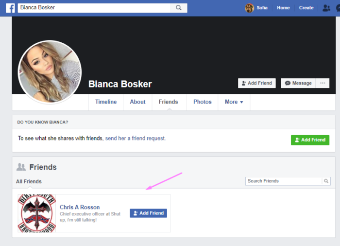 fake account example