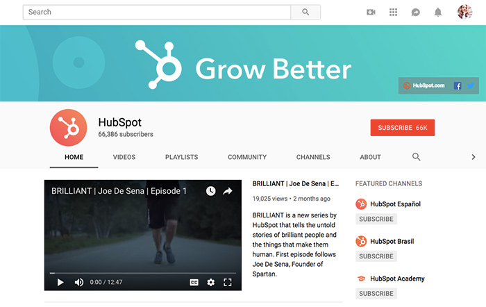 hubspot youtube channel