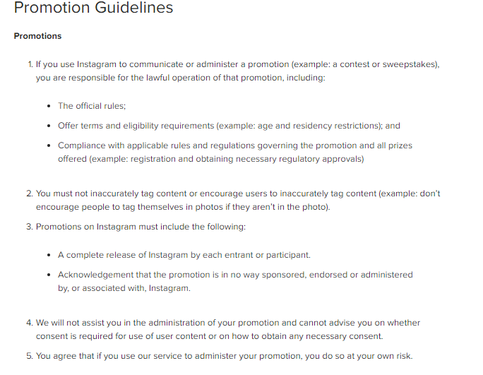 instagram giveaway guidelines