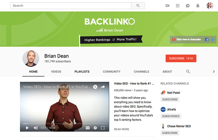 backlinko youtube channel
