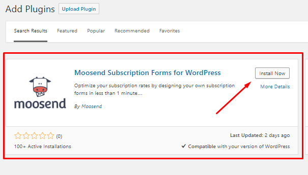 moosend for wordpress plugin