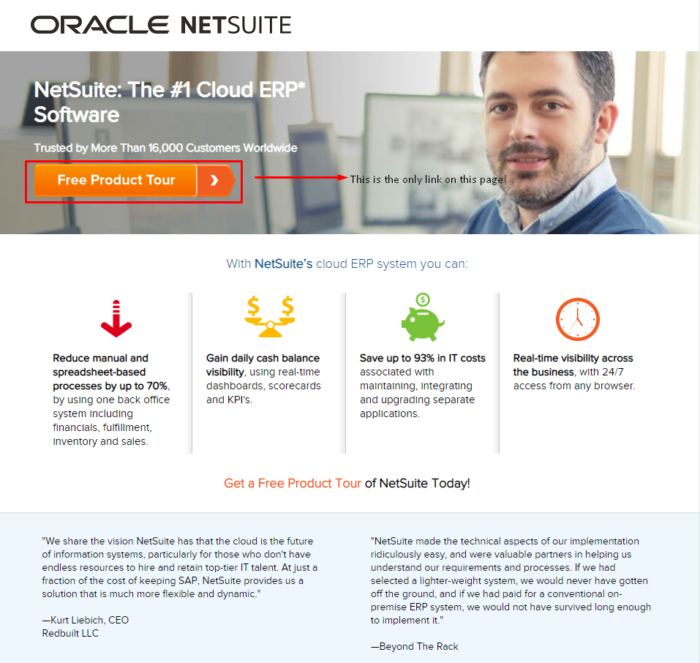 oracle landing page lead gen