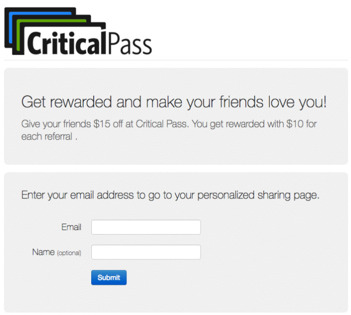 critical pass cash rewards with referral program