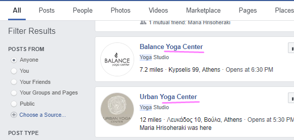 facebook page name example