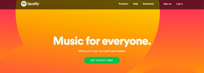 landing page trends spotify example