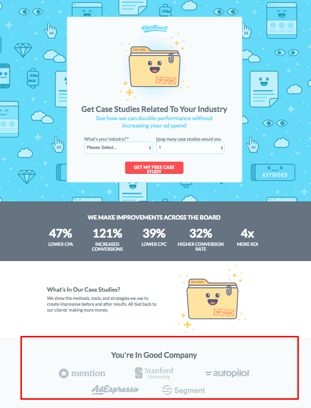 social proof landing page