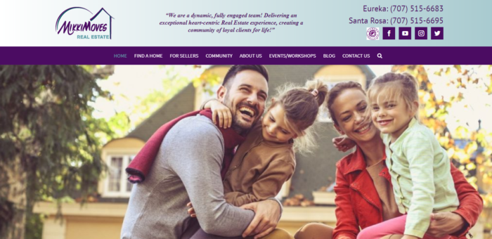 mikki moves landing page example with people