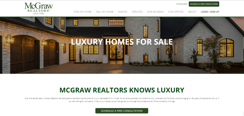 real estate landing page