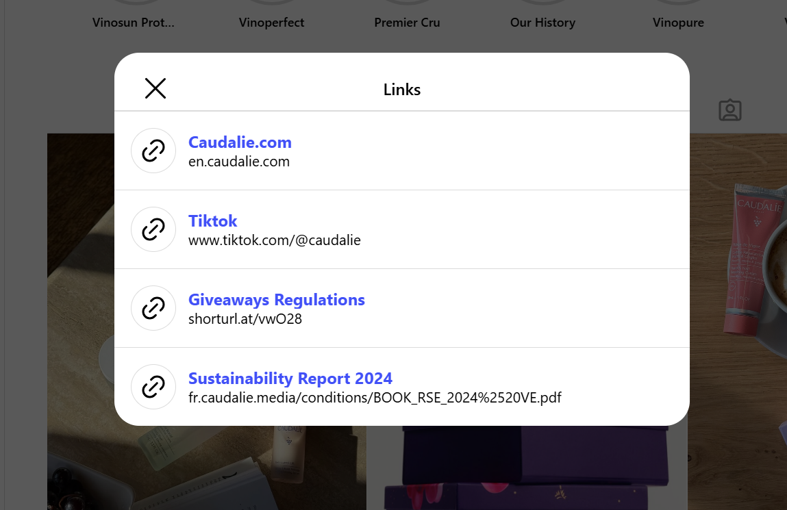 caudalie instagram and tiktok cross-promotion