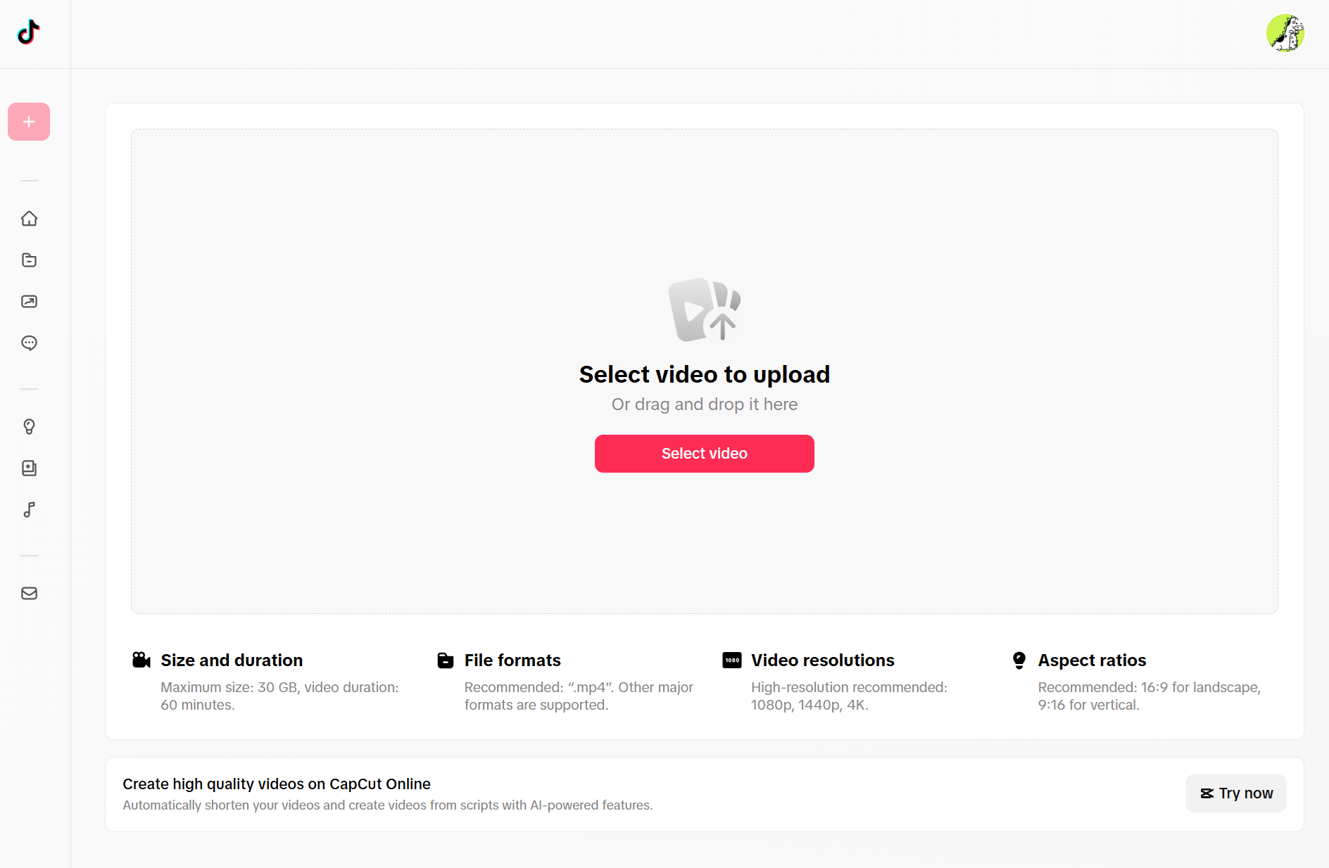 tiktok account creatign your first post
