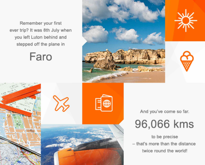 easyjet email marketing personalization example 2