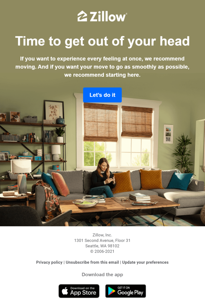 Zillow real estate newsletter example
