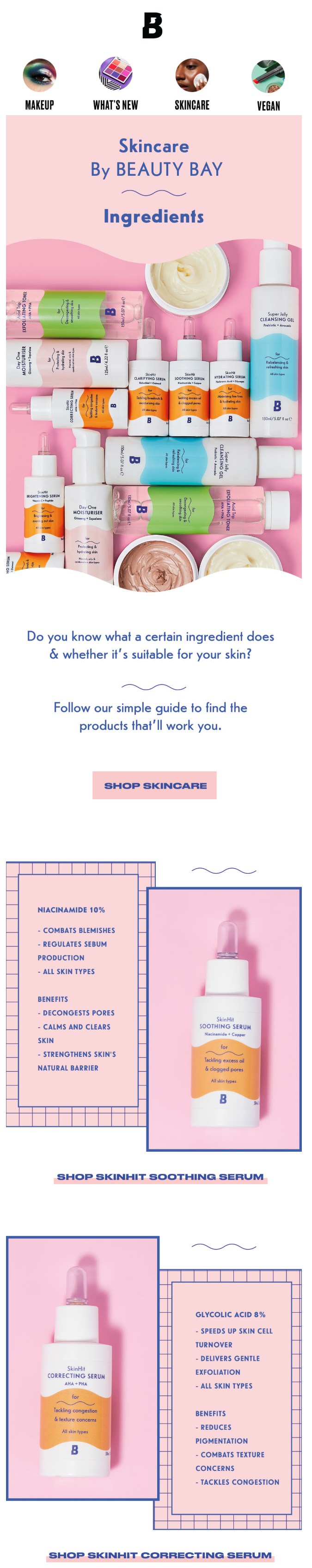 beauty bay's email to help them choose 