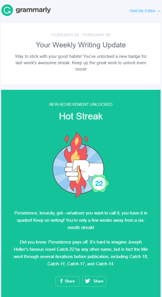 grammarly newsletter campaign