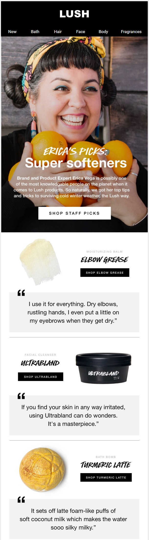 lush newsletter example