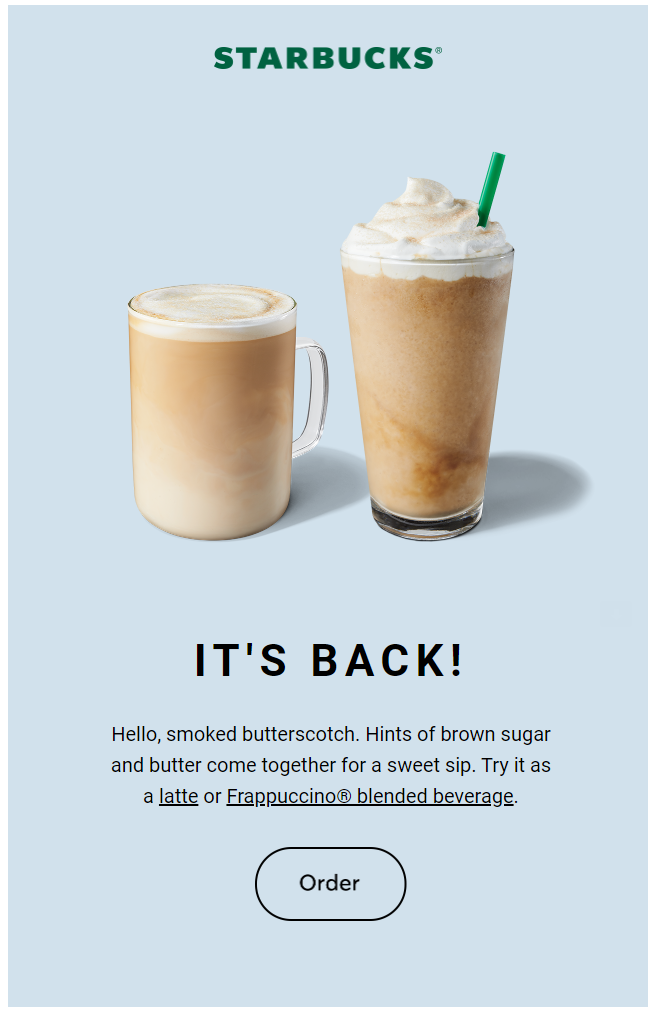 starbucks newsletter ideas 