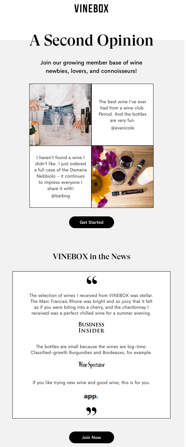 vinebox news email 