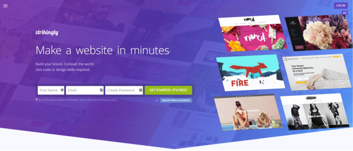 Strikingly free website builders