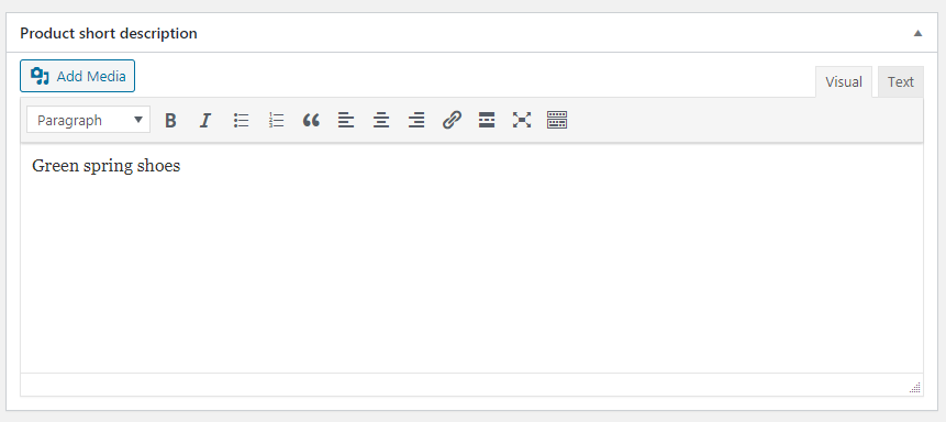 product short description woocommerce