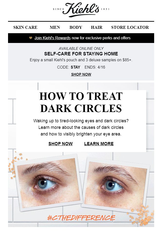 kiehls image in newsletter