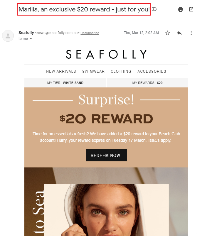 ecommerce email marketing subject line personalization