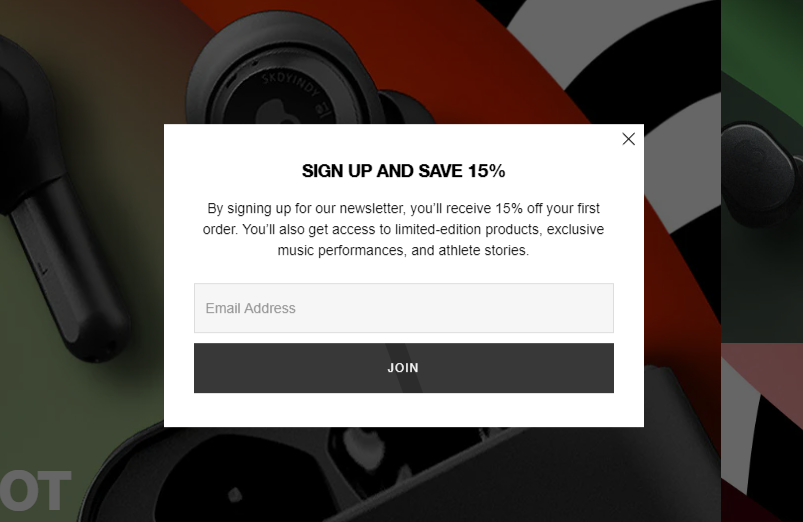 newsletter signup form example skullcandy