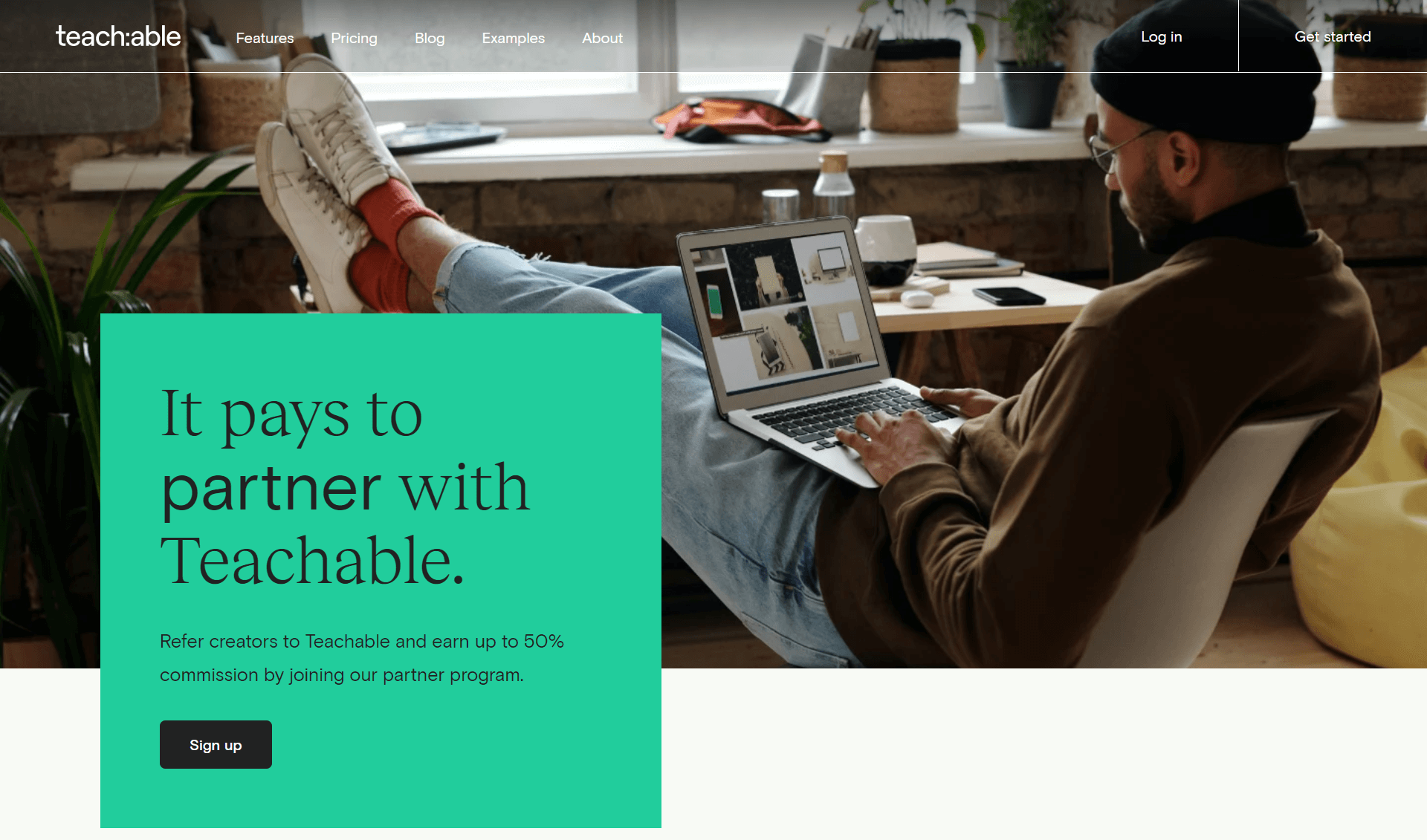 Affiliate program for online courses by Teachable
